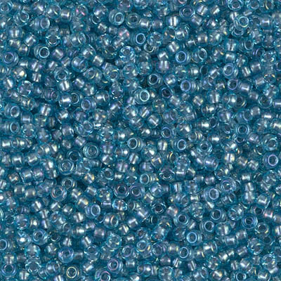 11/0 Light Gray Lined Aqua AB Miyuki Seed Bead (250 Gm) #2261