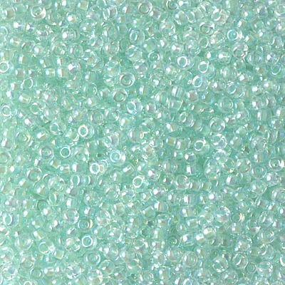 11/0 Light Mint Green Lined Crystal AB Miyuki Seed Bead (250 Gm) #271