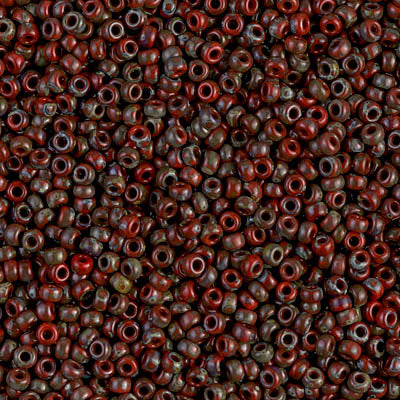 11/0 Opaque Red Picasso Miyuki Seed Bead (250 Gm) #4513