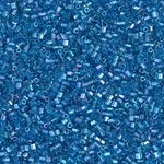 15/0 Transparent Capri Blue AB Miyuki Cut Seed Bead (250 Gm) #291