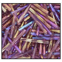 25mm Transparent Amethyst Iris Twist Bugle (10 Gm, 40 Gm, 1/2 Kilo) Preciosa #21060