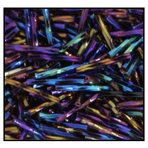 20mm Transparent Dark Amethyst Iris Twist Bugle (10 Gm, 40 Gm, 1/2 Kilo) #CBP030
