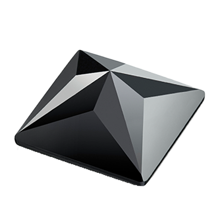 Preciosa 2445HF Jet Pyramid Maxima Hot Fix Flat Back Rhinestone (5mm, 8mm, 12mm)