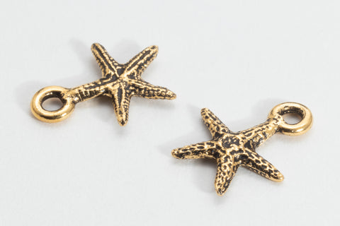 13mm TierraCast Antiqued Gold Tiny Sea Star Charm #CK898