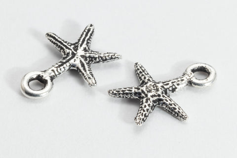13mm TierraCast Antiqued Silver Tiny Sea Star Charm #CK898