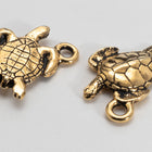 17mm TierraCast Antiqued Gold Sea Turtle Charm #CK899