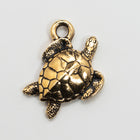 17mm TierraCast Antiqued Gold Sea Turtle Charm #CK899