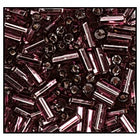 35mm Silver Lined Light Amethyst Bugle (10 Gm, 40 Gm, 1/2 Kilo) #CBW008