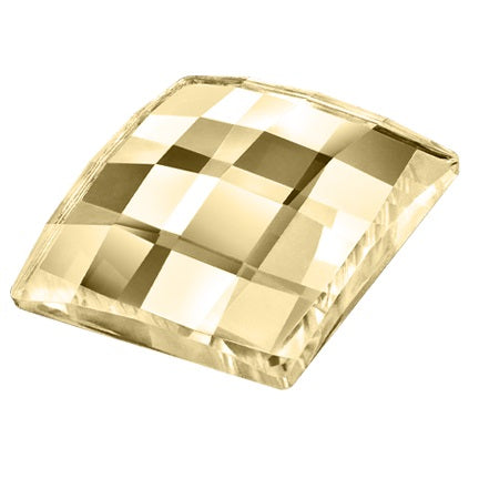 Preciosa 2889HF Honey Chessboard Square Maxima Hot Fix Flat Back Rhinestone (8mm, 10mm, 12mm)