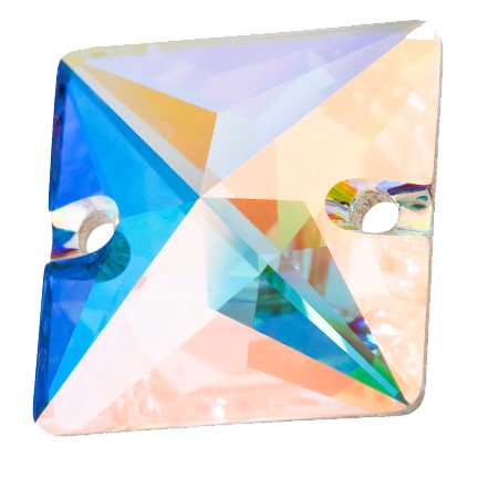 Preciosa 3026 Crystal AB Square Sew-On Stone (16mm, 22mm)