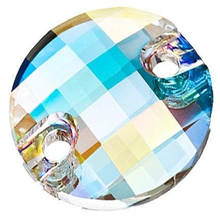 Preciosa 3031 Crystal AB Chessboard Sew-On Stone (10mm, 14mm)