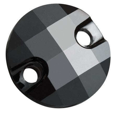 Preciosa 3031 Jet Chessboard Sew-On Stone (10mm, 14mm)