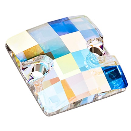 Preciosa 3032 Crystal AB Chessboard Square Sew-On Stone (12mm)