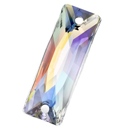 Preciosa 3034 Crystal AB Slim Baguette Sew-On Stone (18mm x 6mm)