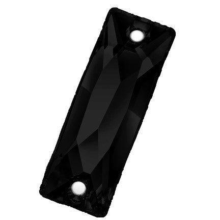 Preciosa 3034 Jet Slim Baguette Sew-On Stone (18mm x 6mm)
