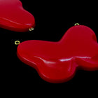 28mm x 38mm Red Butterfly with Pins #4657a-General Bead