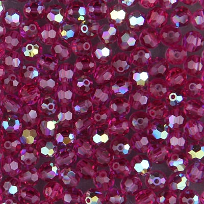 Swarovski 5000 4mm Fuchsia AB Faceted Bead