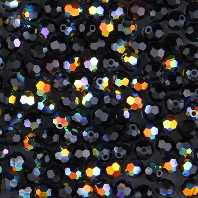 Swarovski 5000 Jet AB Faceted Bead (3mm, 4mm, 6mm, 8mm)