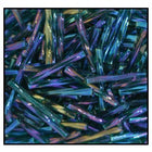 25mm Transparent Blue Zircon Iris Twist Bugle (10 Gm, 40 Gm, 1/2 Kilo) #CBQ025