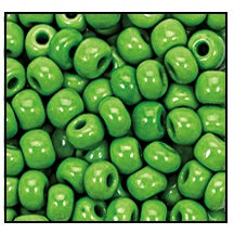 34/0 Opaque Pea Green Czech Seed Bead (1/4 Kilo) Preciosa #53230