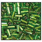 35mm Silver Lined Peridot Bugle (40 Gm, 1/2 Kilo) Preciosa #57430