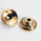 7mm TierraCast Antique Gold Shell Bead Cap #CK873
