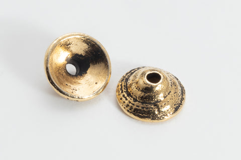 7mm TierraCast Antique Gold Shell Bead Cap #CK873