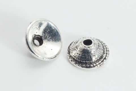 7mm TierraCast Antique Silver Shell Bead Cap #CK873