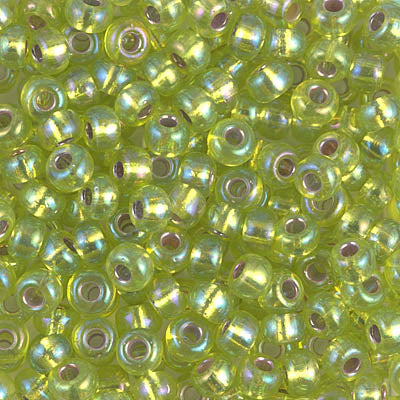 8/0 Silver Lined Chartreuse AB Miyuki Seed Bead (250 Gm) #1014