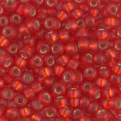 6/0 Matte Silver Lined Flame Red Miyuki Seed Bead (250 Gm) #10F