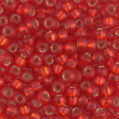 11/0 Matte Silver Lined Flame Red Miyuki Seed Bead (250 Gm) #10F