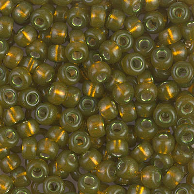 11/0 Dyed Silver Lined Golden Olive Miyuki Seed Bead (250 Gm) #1421