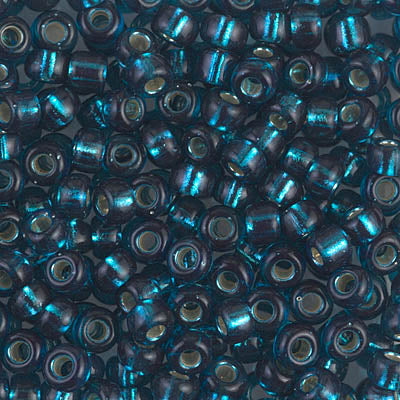 Caravan Beads - Miyuki - 8-1425: 8/0 Dyed Silverlined Blue Zircon Miyuki  Seed Bead #8-1425*