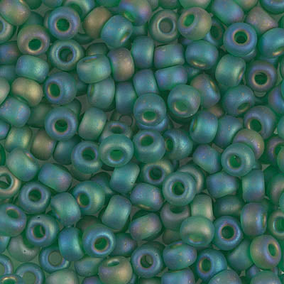 8/0 Matte Transparent Green AB Miyuki Seed Bead (250 Gm) #146FR