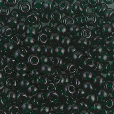 11/0 Transparent Dark Emerald Miyuki Seed Bead (250 Gm) #156