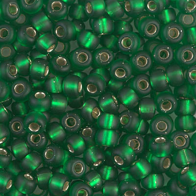 8/0 Matte Silver Lined Green Miyuki Seed Bead (20 Gm, 250 Gm) #JWP003
