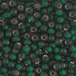 8/0 Matte Silver Lined Dark Emerald Miyuki Seed Bead (250 Gm) #27F