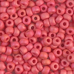 6/0 Matte Opaque Vermilion Red AB Miyuki Seed Bead (250 Gm) #407FR