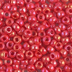 6/0 Opaque Vermilion Red AB Miyuki Seed Bead (250 Gm) #407R