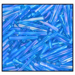 25mm Transparent Aqua Iris Twist Bugle (10 Gm, 40 Gm, 1/2 Kilo) #CBQ030