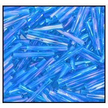 20mm Transparent Aqua Iris Twist Bugle (10 Gm, 40 Gm, 1/2 Kilo) Preciosa #61150
