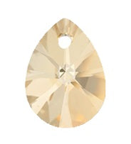 Swarovski 6128 10mm Golden Shadow Xilion Mini Pear Pendant