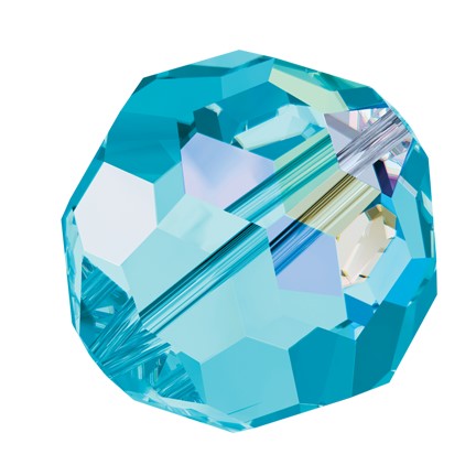 Preciosa 6150 Aqua Bohemica AB Faceted Round Bead (4mm, 6mm)
