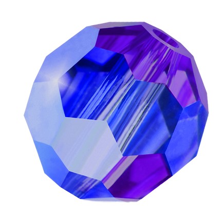 Preciosa 6150 Bermuda Blue Faceted Round Bead (6mm, 8mm)