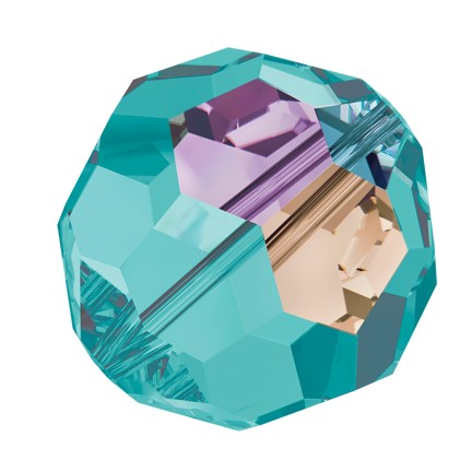 Preciosa 6150 Blue Zircon AB Faceted Round Bead (6mm, 8mm)