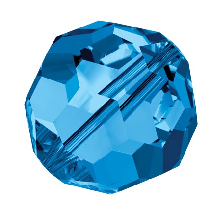 Preciosa 6150 Capri Blue Faceted Round Bead (4mm, 5mm, 6mm, 8mm)