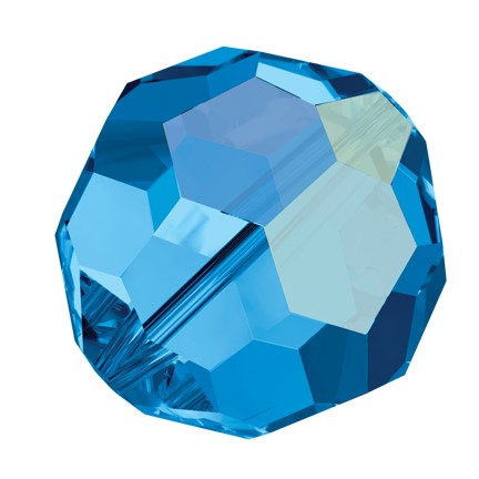 Preciosa 6150 Capri Blue AB Faceted Round Bead (4mm, 6mm, 8mm)