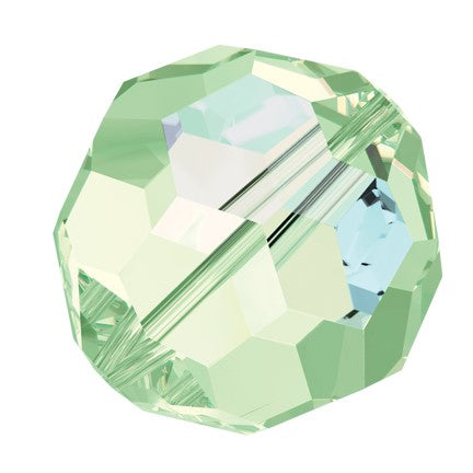 Preciosa 6150 Chrysolite AB Faceted Round Bead (4mm, 6mm)