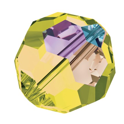 Preciosa 6150 Citrine AB Faceted Round Bead (4mm, 6mm)