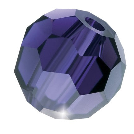 Preciosa 6150 Deep Tanzanite Faceted Round Bead (4mm, 6mm)